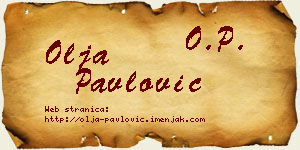 Olja Pavlović vizit kartica